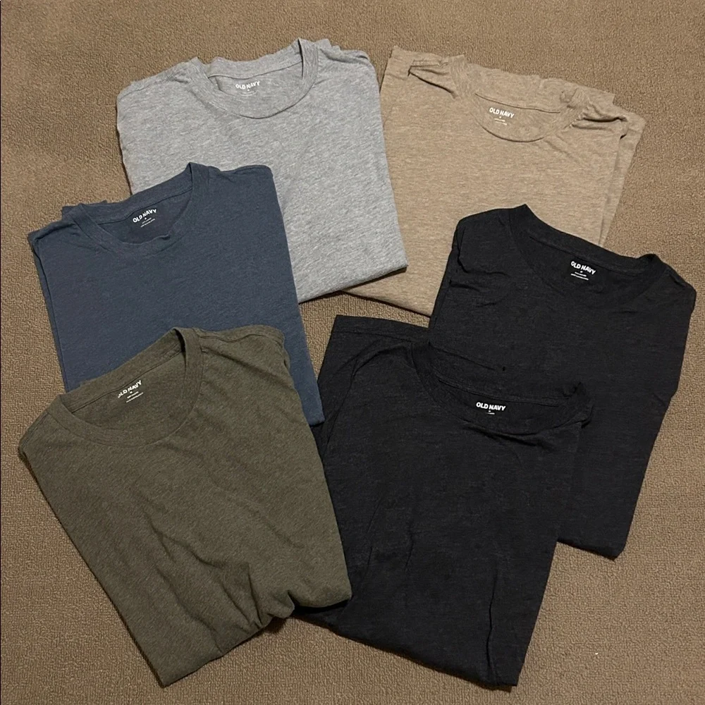 Old Navy Men’s Soft Washed Heather short sleeve Tee Shirts size medium set of 6 - Picture 1 of 12